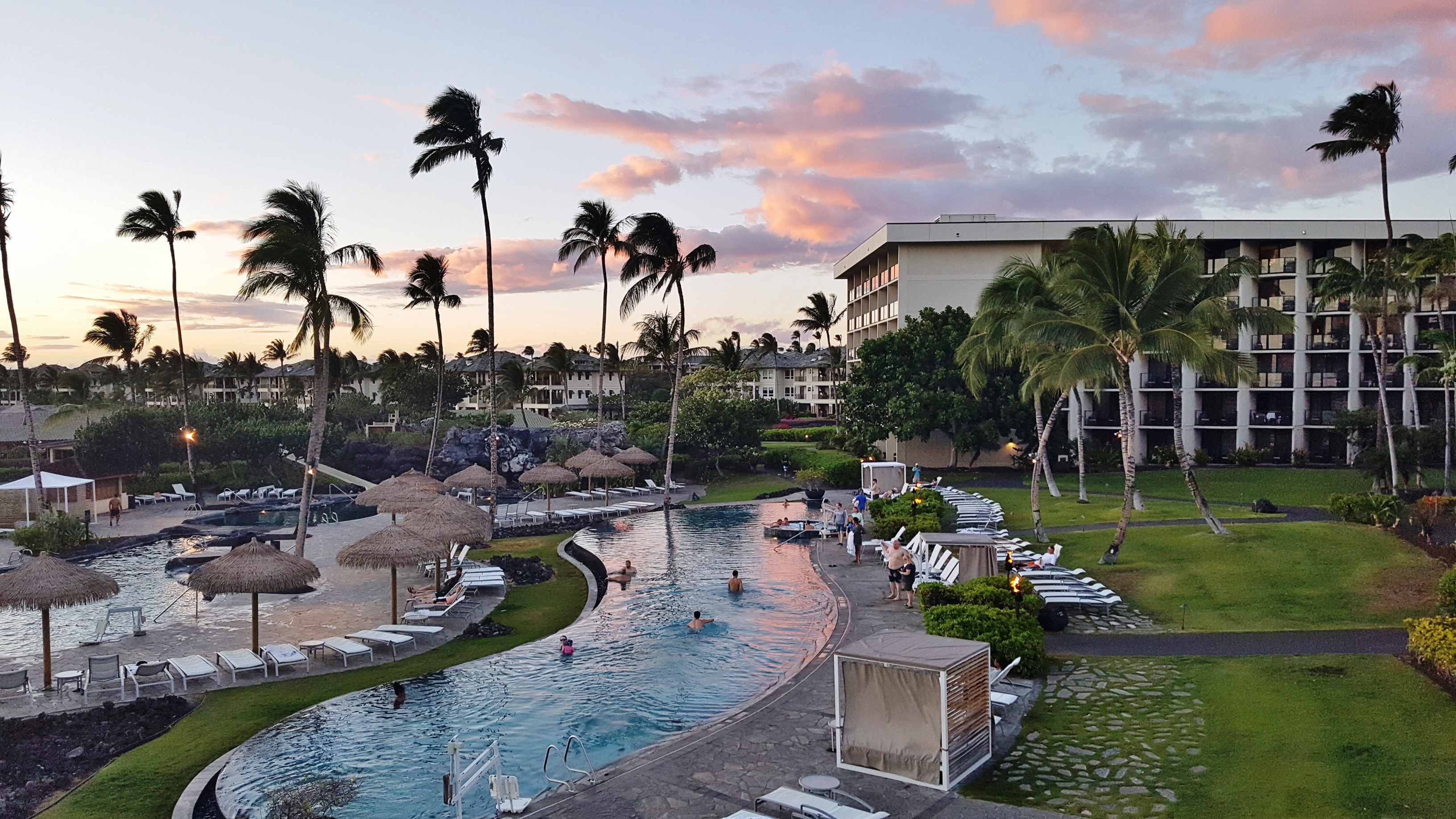Marriott pools at early sunset